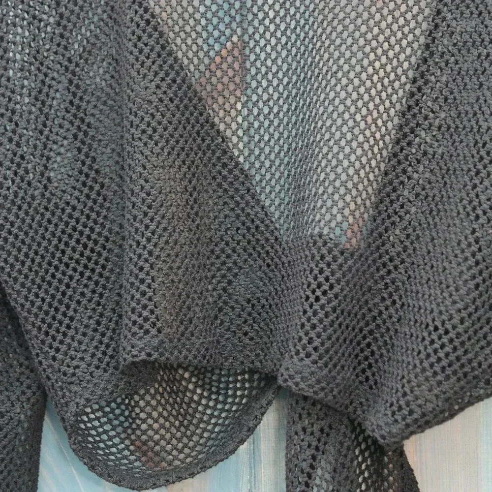 Black Mesh Tulum Resort Wear Bolero Swimsuit Cover Size Small Medium - Picture 7 of 8